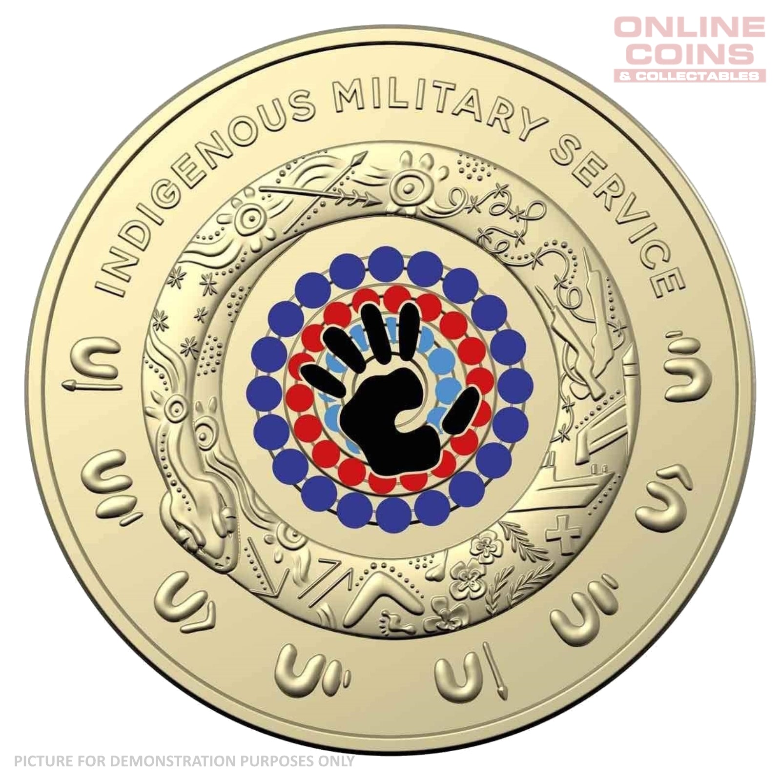 2021 $2 Al/Br Colour Circulating Loose Coin - Indigenous Service - Circulated Grade